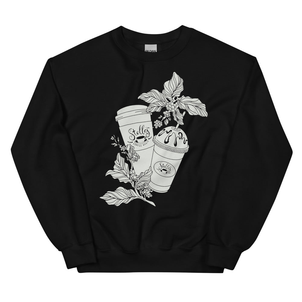 Stella's Embroidered Crewneck Sweatshirt Black with Cream